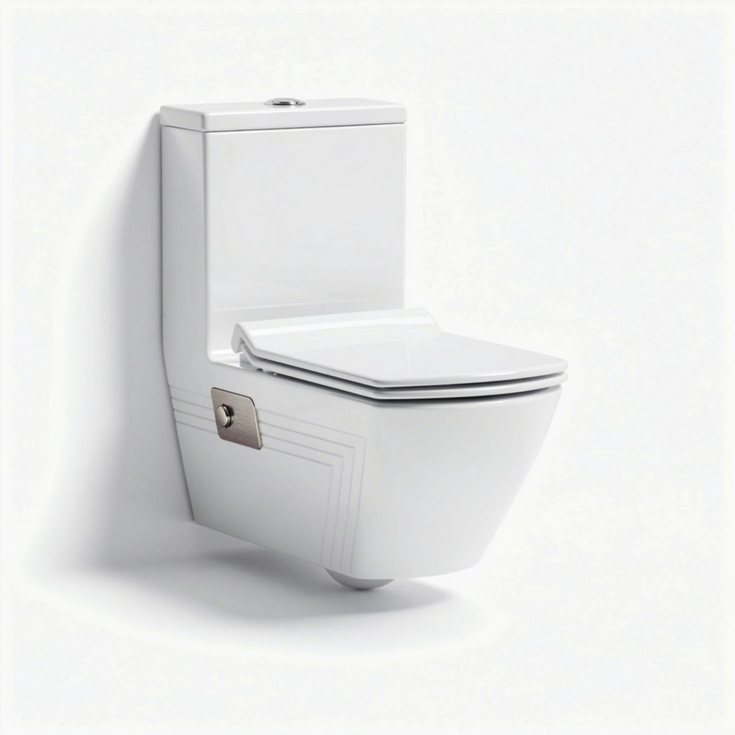 Toilette suspendue en céramique blanche avec réservoir intégré 75 x 40 x 75cm