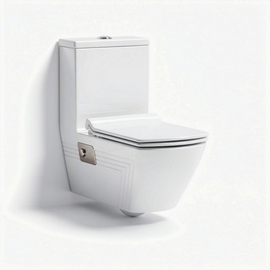 Toilette suspendue en céramique blanche avec réservoir intégré 75 x 40 x 75cm