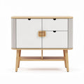 Meuble de rangement en bois avec 3 tiroirs et surface blanche 80 x 40 x 75cm