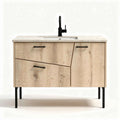 Meuble de salle de bain avec évier en céramique dimensions 100 x 50 x 85cm couleur beige