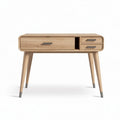 Bureau en bois clair avec tiroirs 120 x 60 x 75 cm pour espace de travail