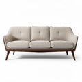 Canapé moderne en tissu beige avec structure en bois de 185 x 85 x 80cm