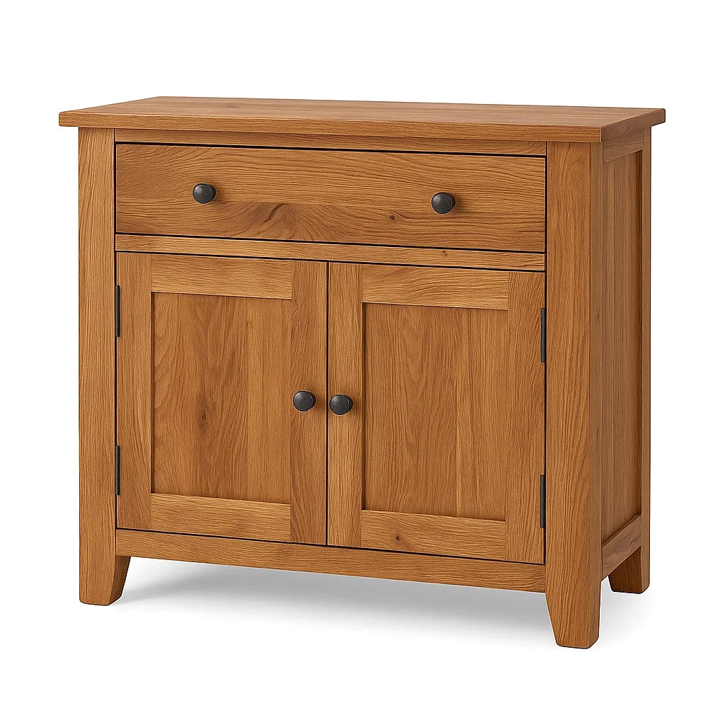 Buffet en bois avec tiroir et portes 90x45x85 cm(Chêne Naturel)