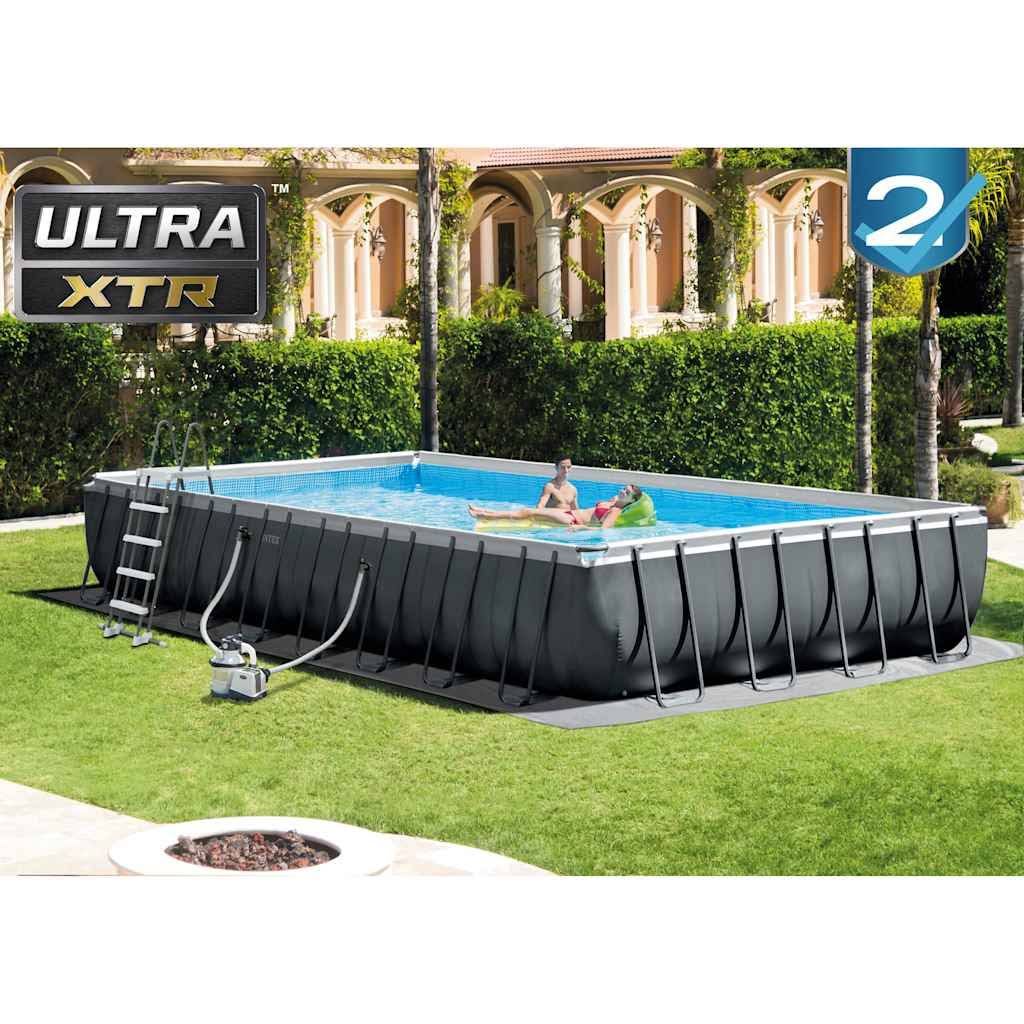 Intex Ensemble de piscine ultra xtr frame rectangulaire 975x488x132 cm(Gris)